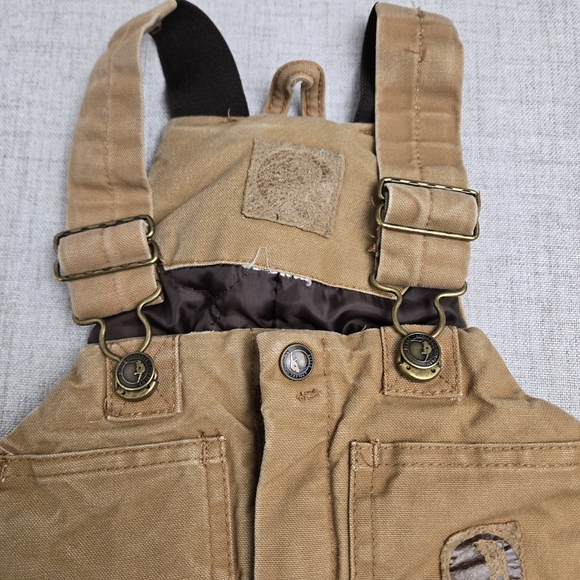 Berne Toddler Quilt Lined Insulated Duck Bib Overalls Brown Size 4T - Picture 5 of 9